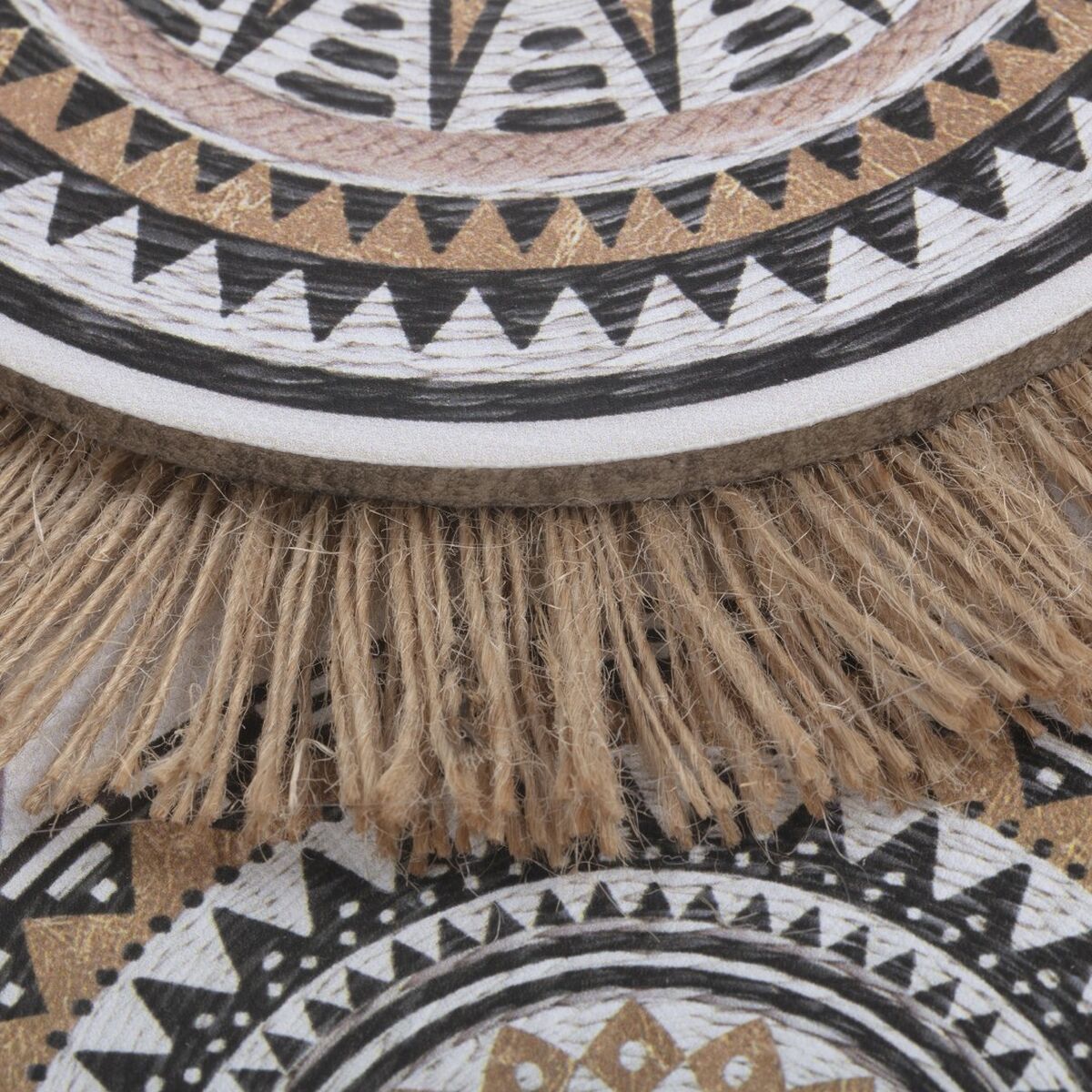 Kanvas Home ESPRIT Vit Naturell Boho 70 x 3 x 50 cm (2 antal) - 5