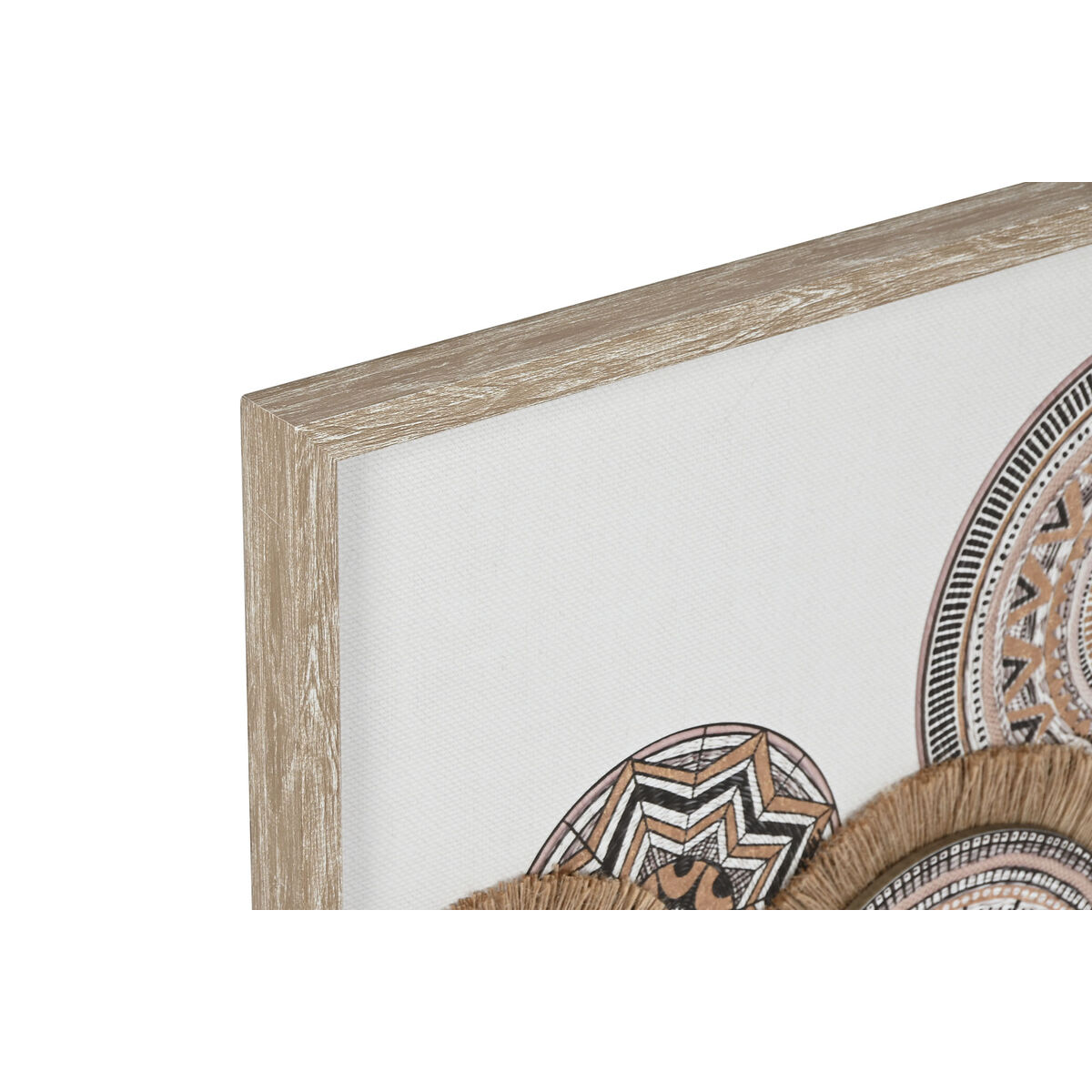 Kanvas Home ESPRIT Vit Naturell Boho 70 x 3 x 50 cm (2 antal) - 2