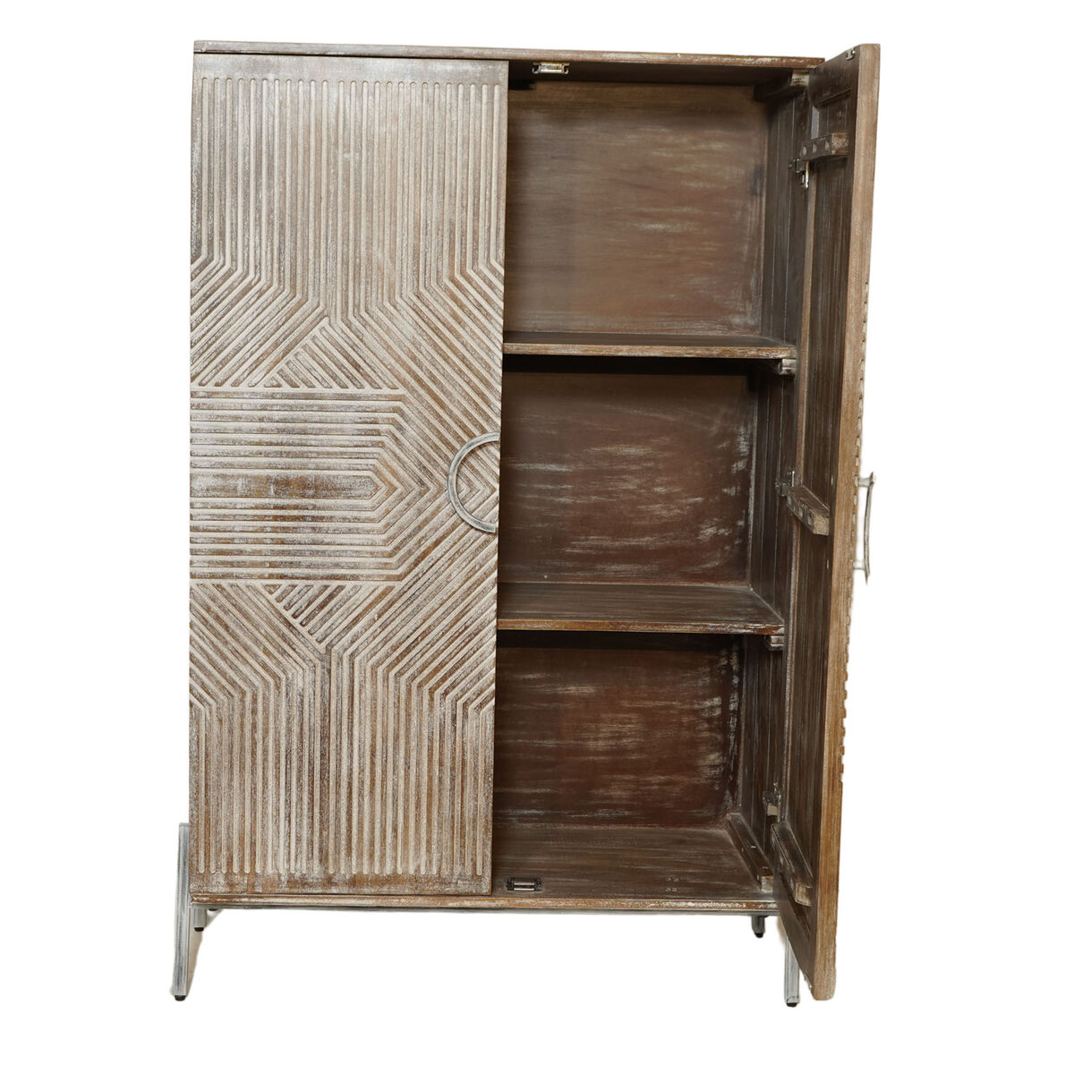 Skåp Home ESPRIT Vit Mangoträ 85 x 38 x 134 cm - 3