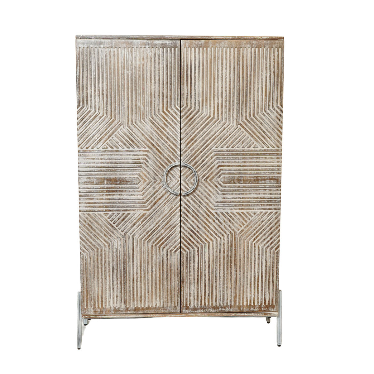 Skåp Home ESPRIT Vit Mangoträ 85 x 38 x 134 cm - 2