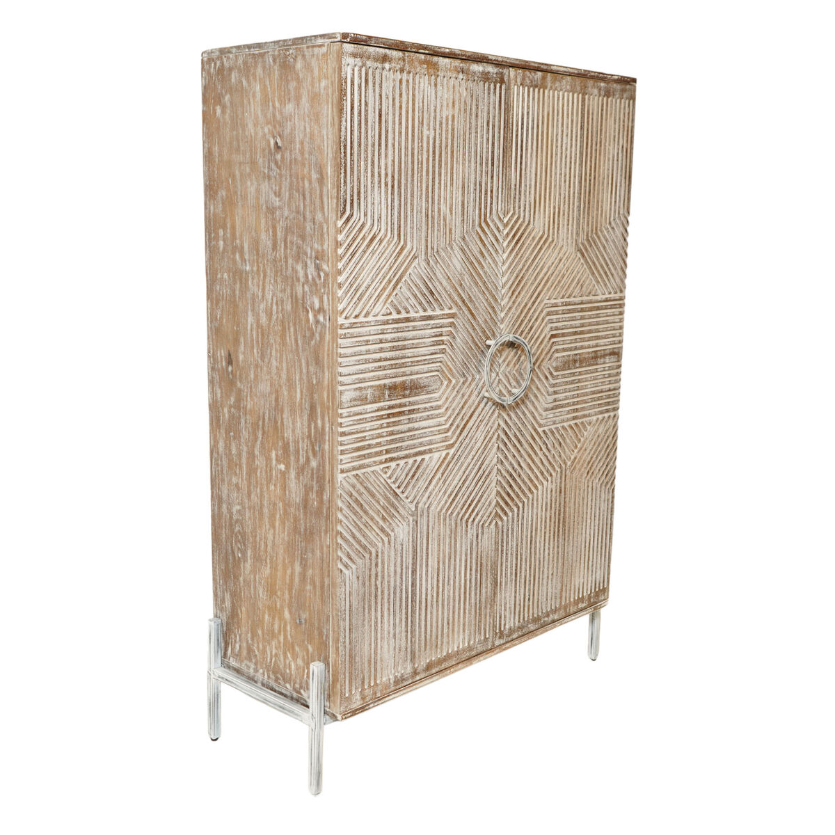 Skåp Home ESPRIT Vit Mangoträ 85 x 38 x 134 cm