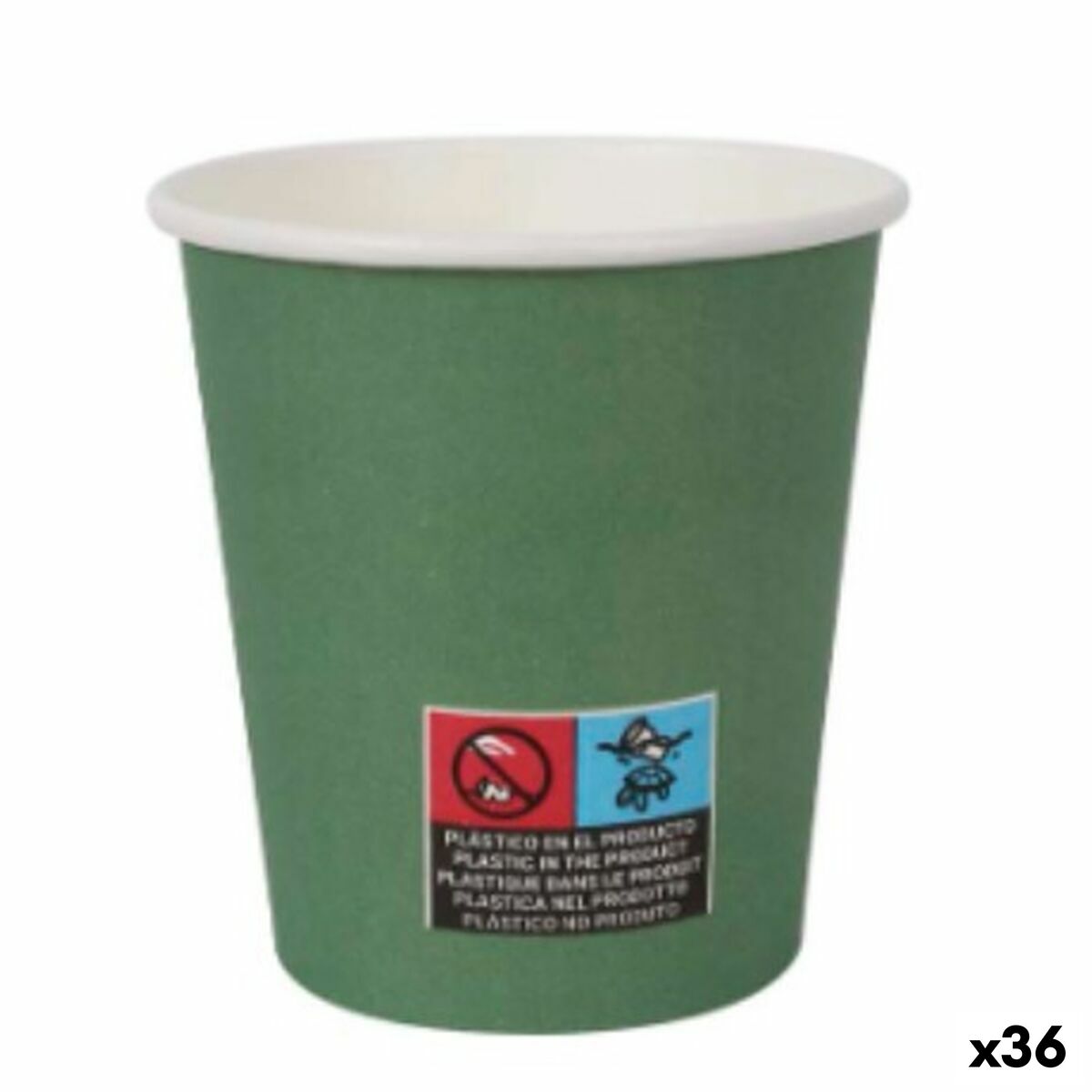 Glasset Algon Papp Engångsanvändning 200 ml Grön 36 antal (24 Delar) - 3