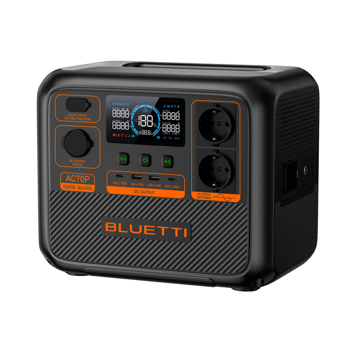 Bärbart kraftverk Bluetti P-AC70P-EU-GY-BL-010 - 3