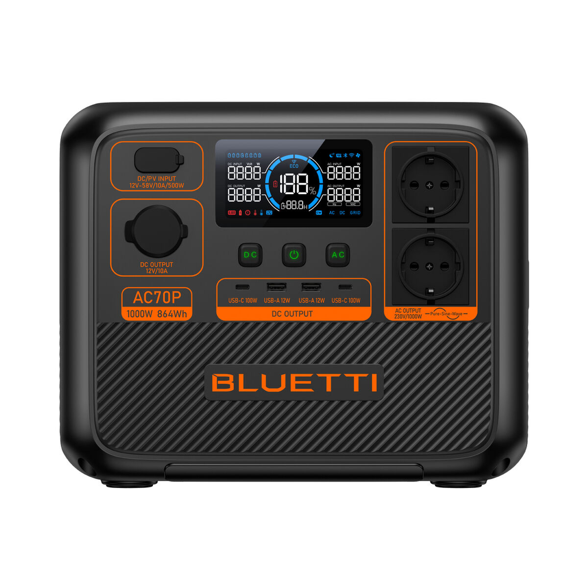 Bärbart kraftverk Bluetti P-AC70P-EU-GY-BL-010