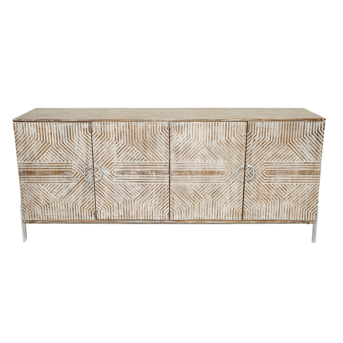 Skänk Home ESPRIT Vit Mangoträ 180 x 40 x 80 cm - 2