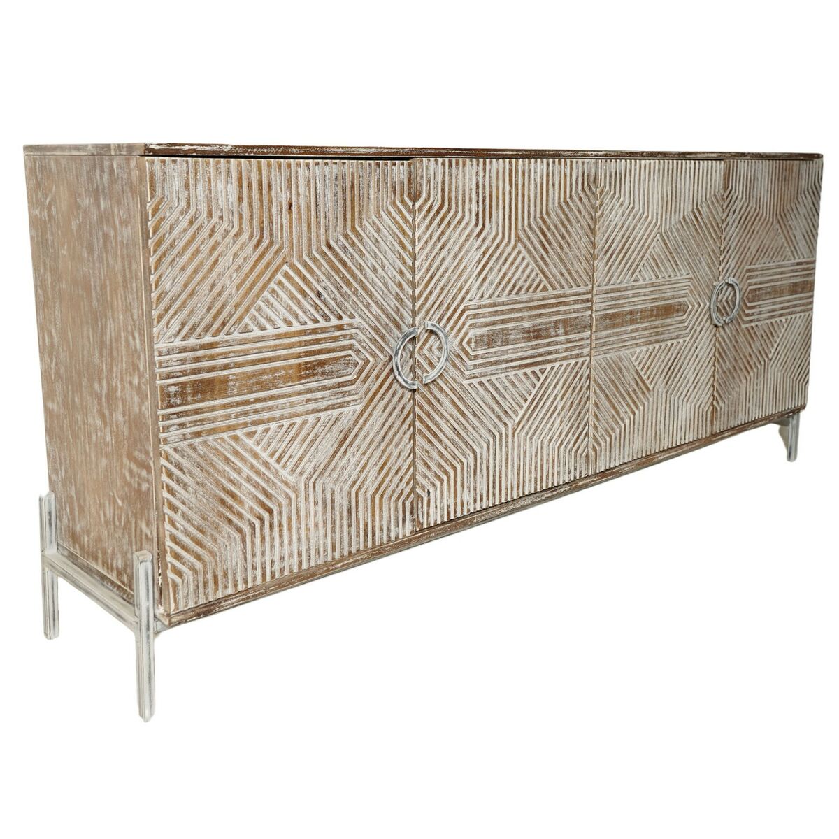 Skänk Home ESPRIT Vit Mangoträ 180 x 40 x 80 cm
