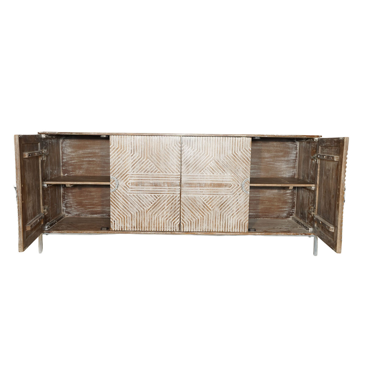 Skänk Home ESPRIT Vit Mangoträ 180 x 40 x 80 cm - 3