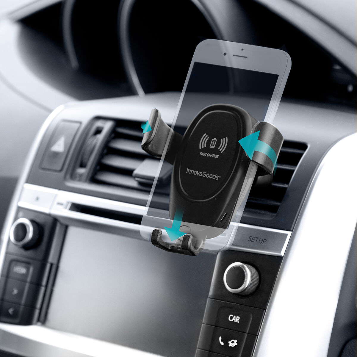 Mobilhållare med trådlös laddare för bil Wolder InnovaGoods - 29