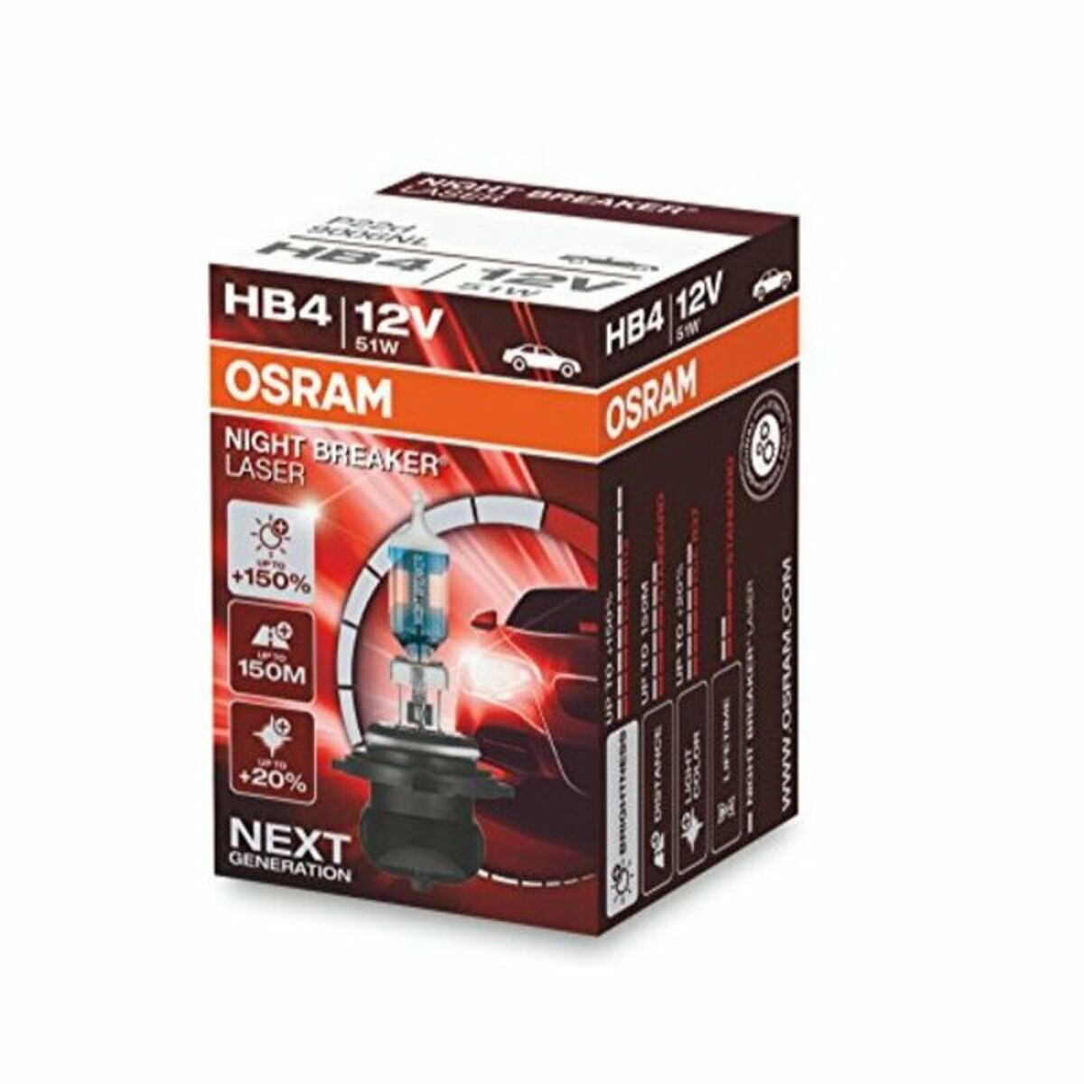 Glödlampa för bil Osram 9006NL HB4 12V 51W - 2