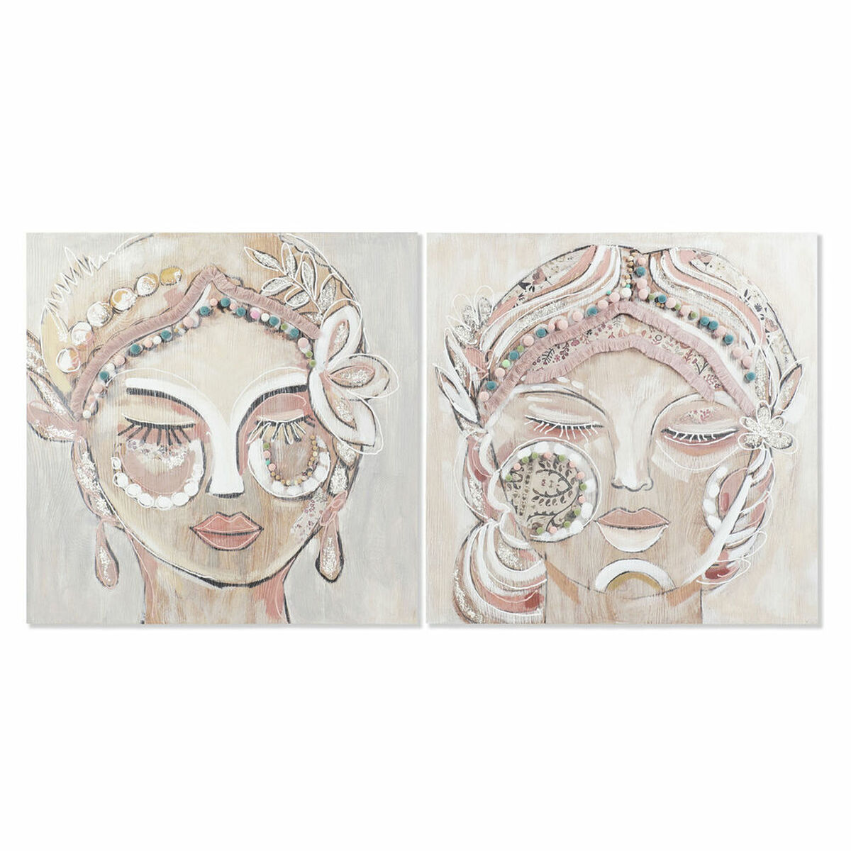 Kanvas DKD Home Decor Furu Kanvas 90 x 3,7 x 90 cm