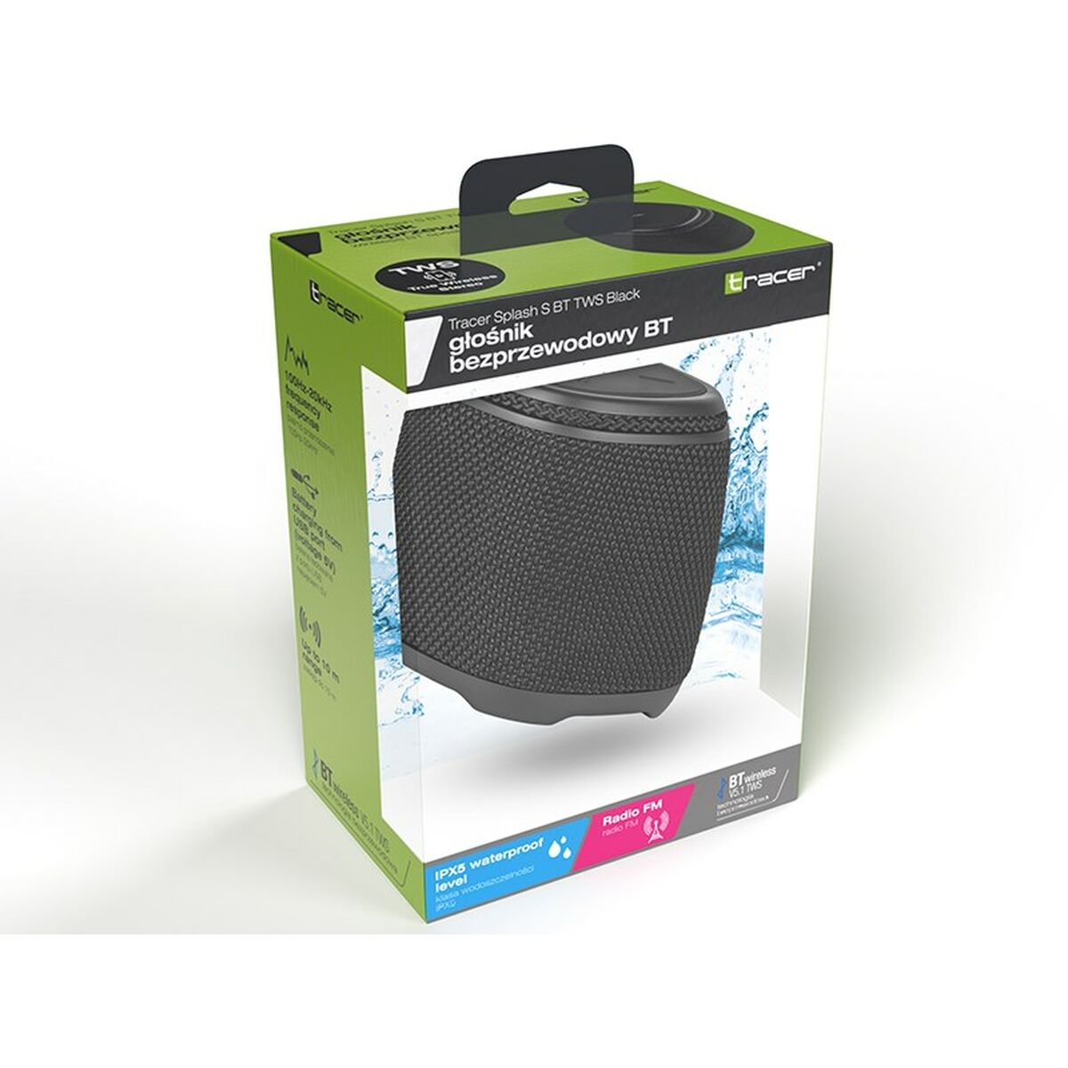 Bärbar Bluetooth Högtalare Tracer Splash S Svart 5 W - 5
