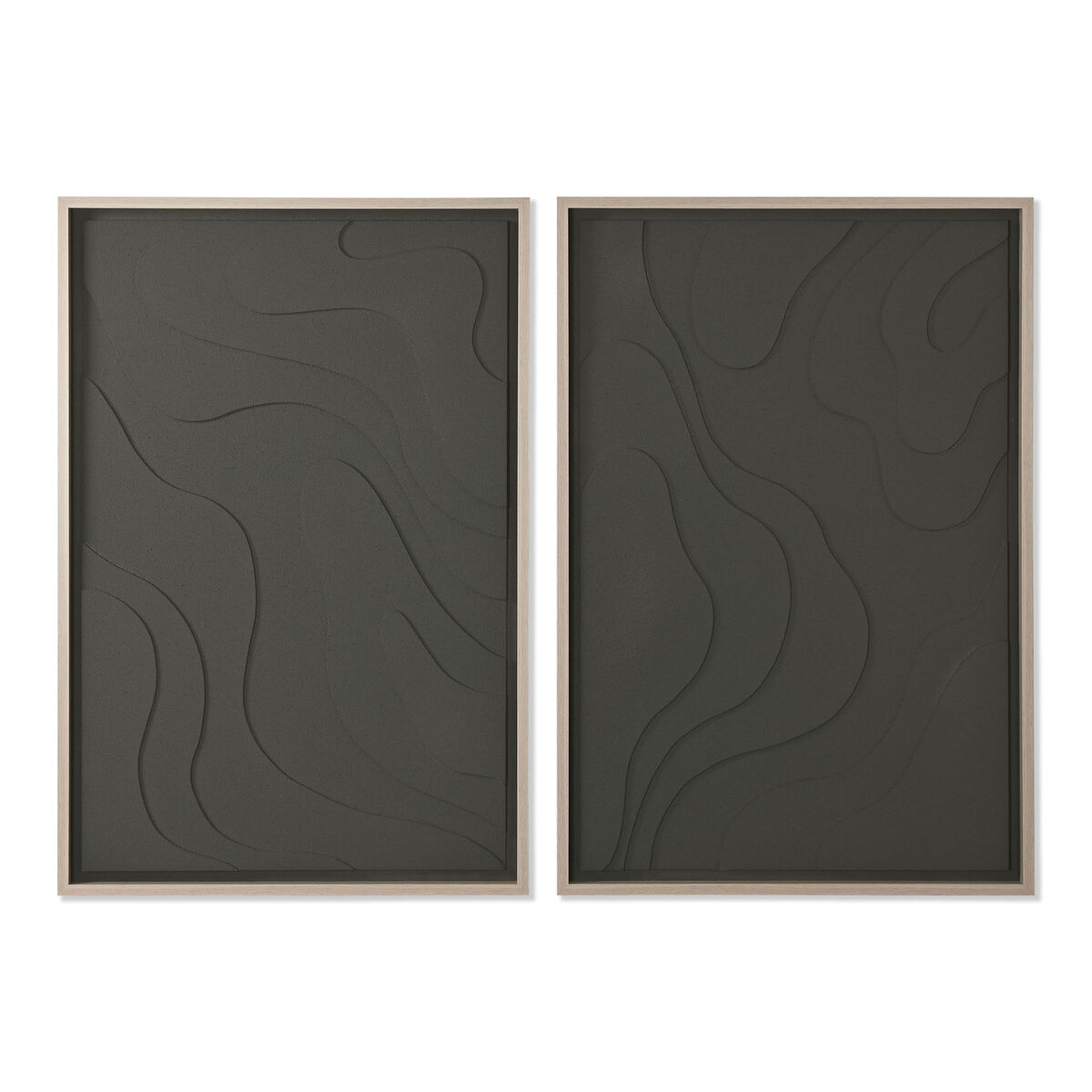 Tavla Home ESPRIT polystyren Trä MDF 83 x 4 x 123 cm (2 antal)