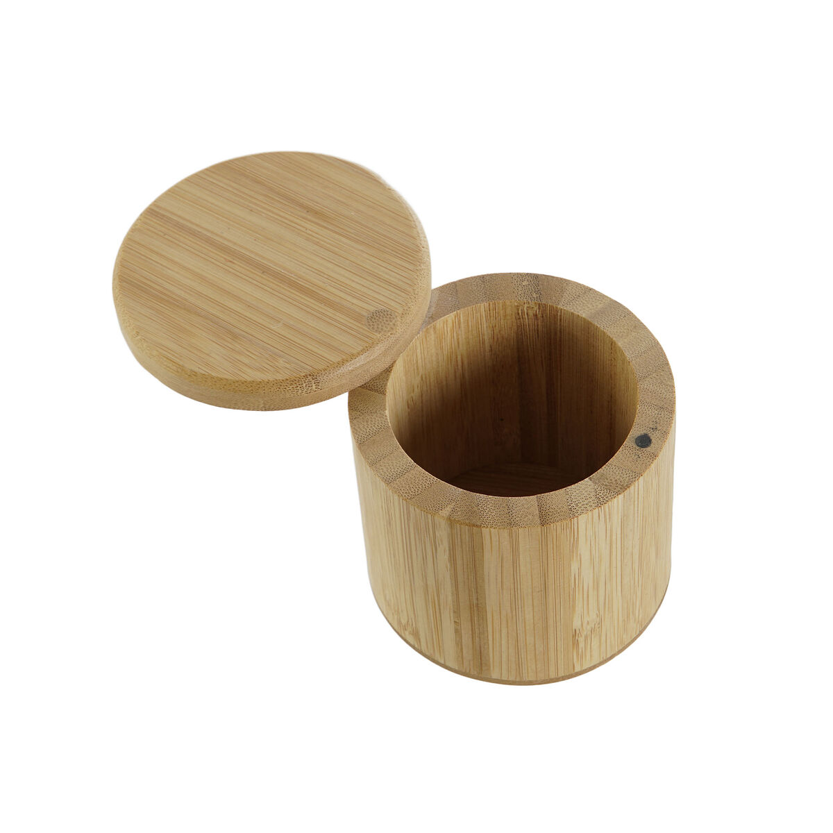 Saltkar med lock DKD Home Decor Naturell Bambu 8,5 x 8,5 x 8,5 cm - 5