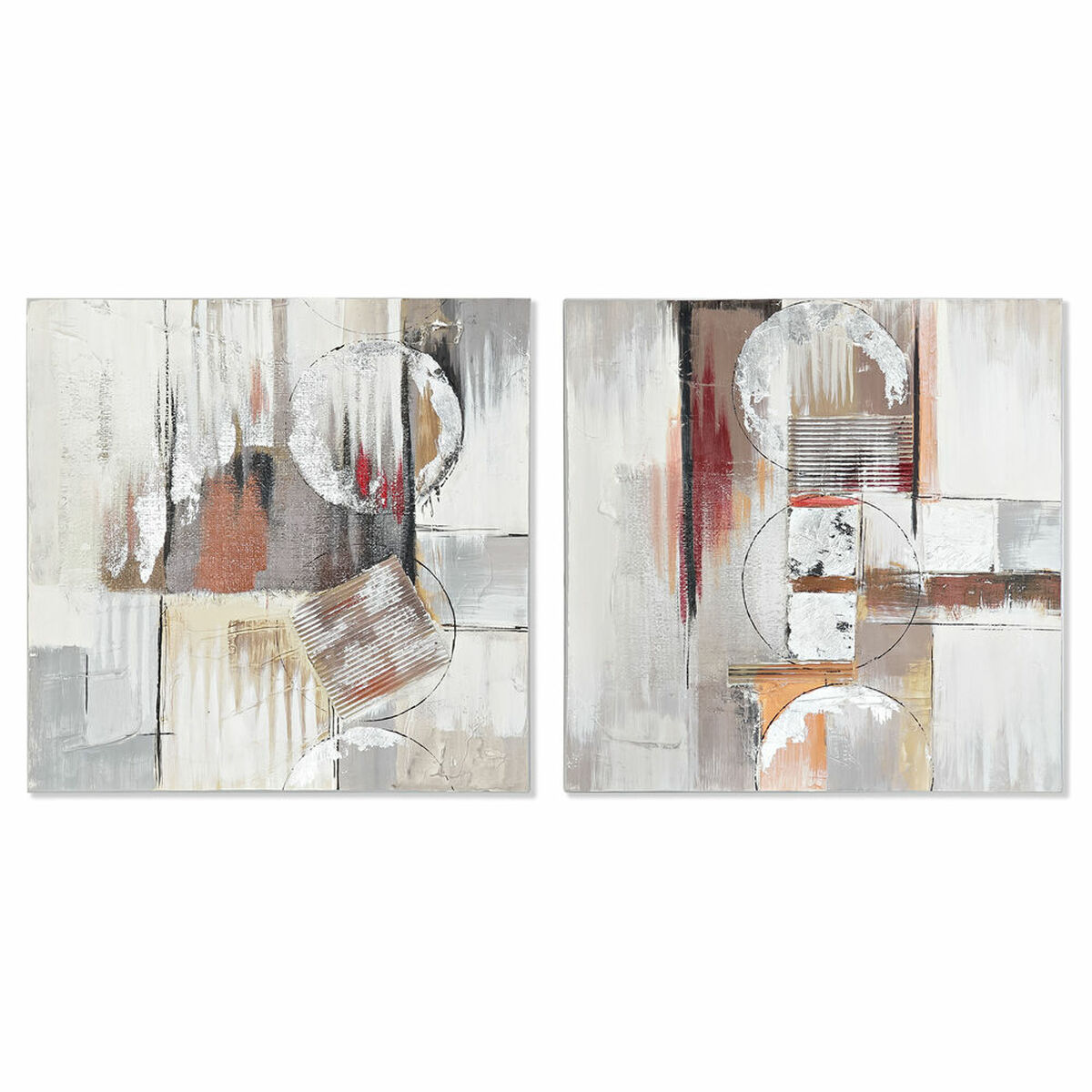 Tavla DKD Home Decor Abstrakt (60 x 2,8 x 60 cm) (2 antal)