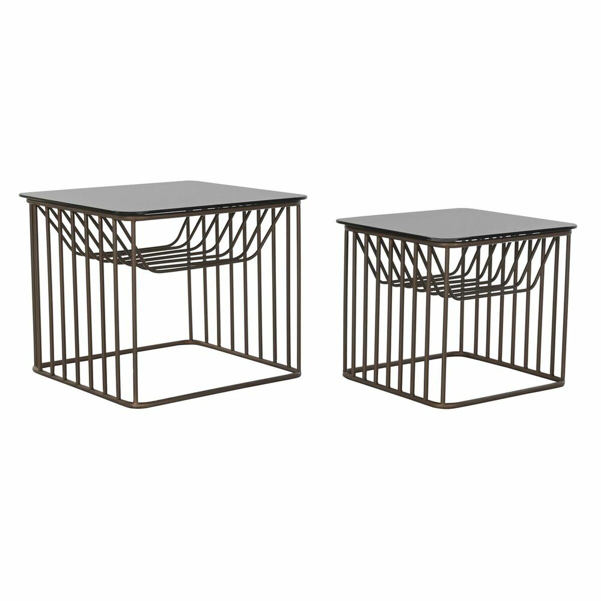 Set om 2 bord DKD Home Decor Svart Koppar 52 x 52 x 44 cm - 5