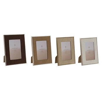 Fotoram Home ESPRIT Brun Beige Sammet Glas Modern (4 antal)