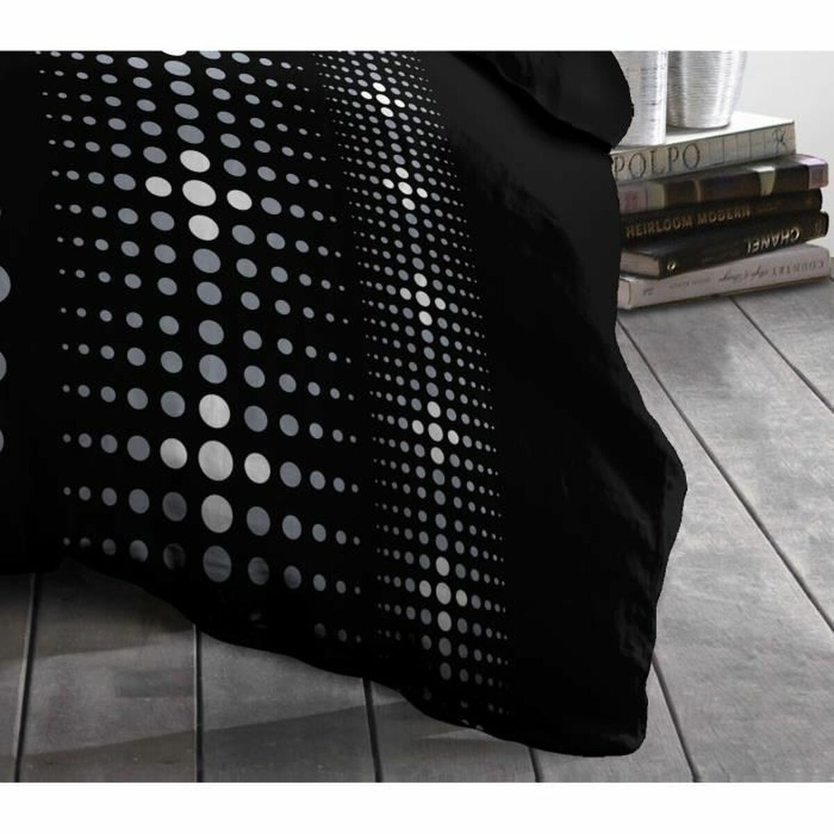 Täckslagsset HOME LINGE PASSION Steevy Svart Grå Dubbelsäng 220 x 240 cm - 5