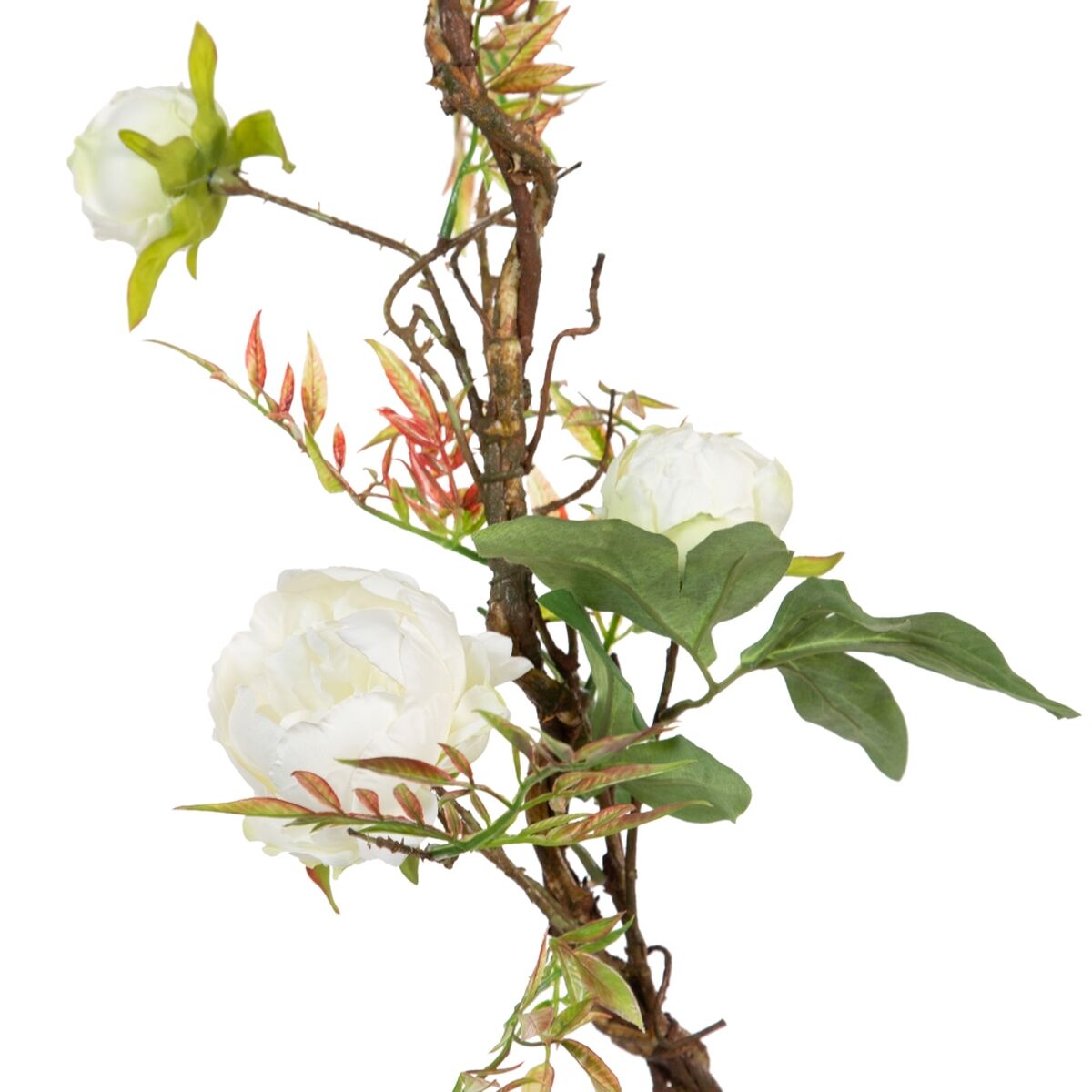 Dekorativa blommor 100 x 27 x 20 cm Vit Pion - 4