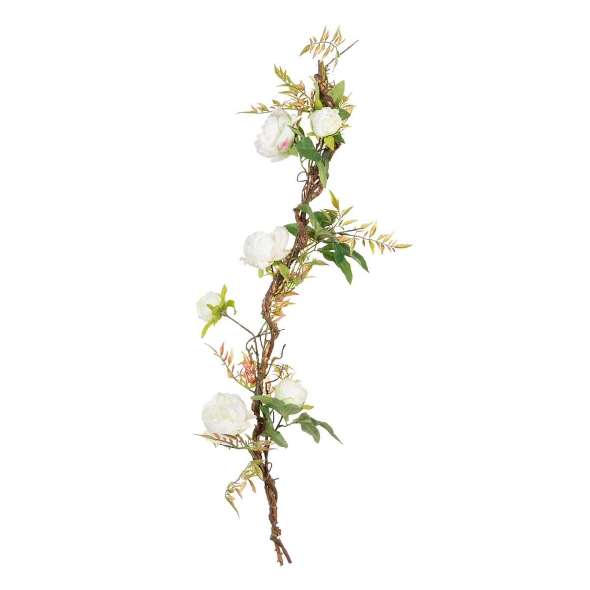 Dekorativa blommor 100 x 27 x 20 cm Vit Pion - 7