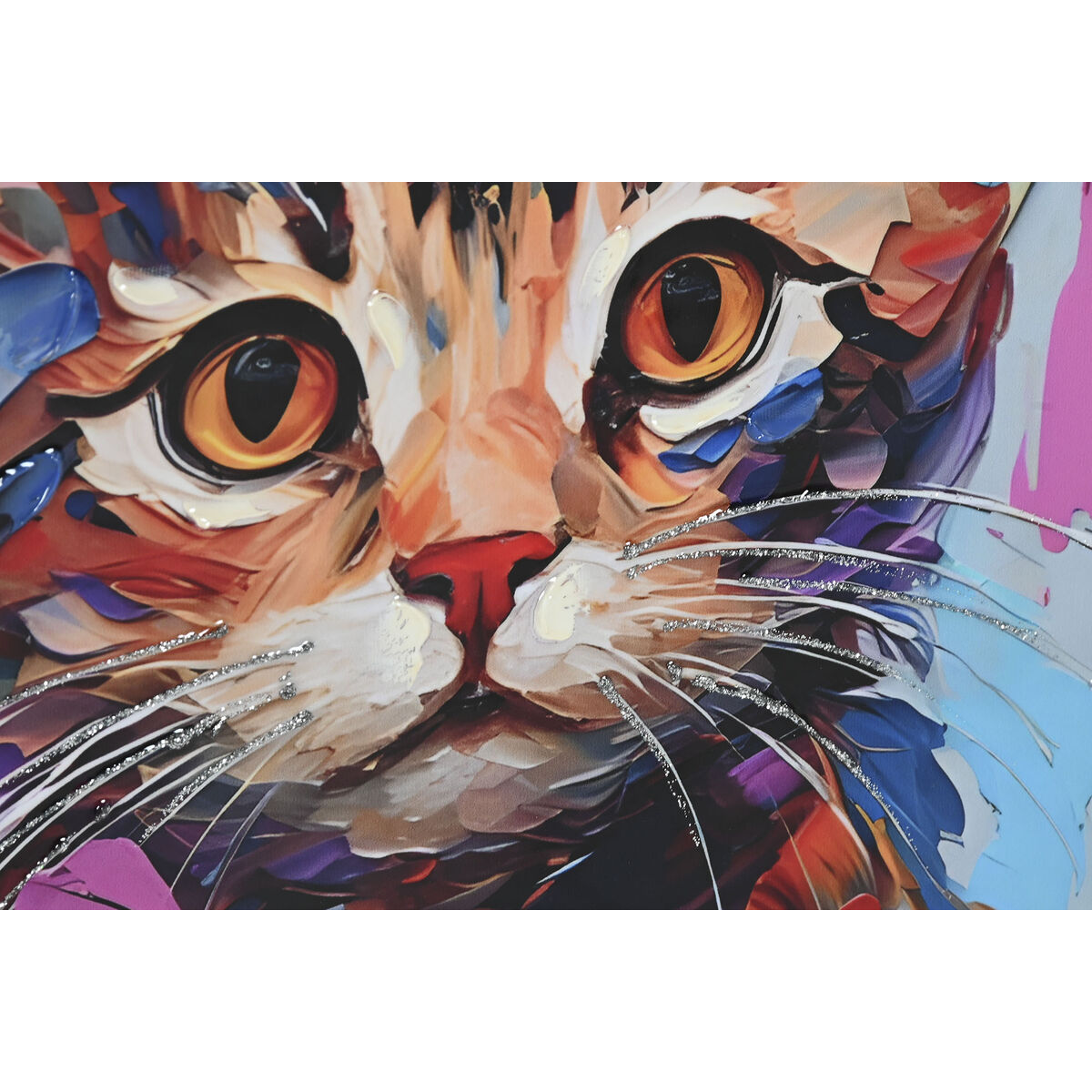 Tavla Home ESPRIT Kanvas Trä MDF Katt Urban Lackad 40 x 1,8 x 60 cm (2 antal) - 3