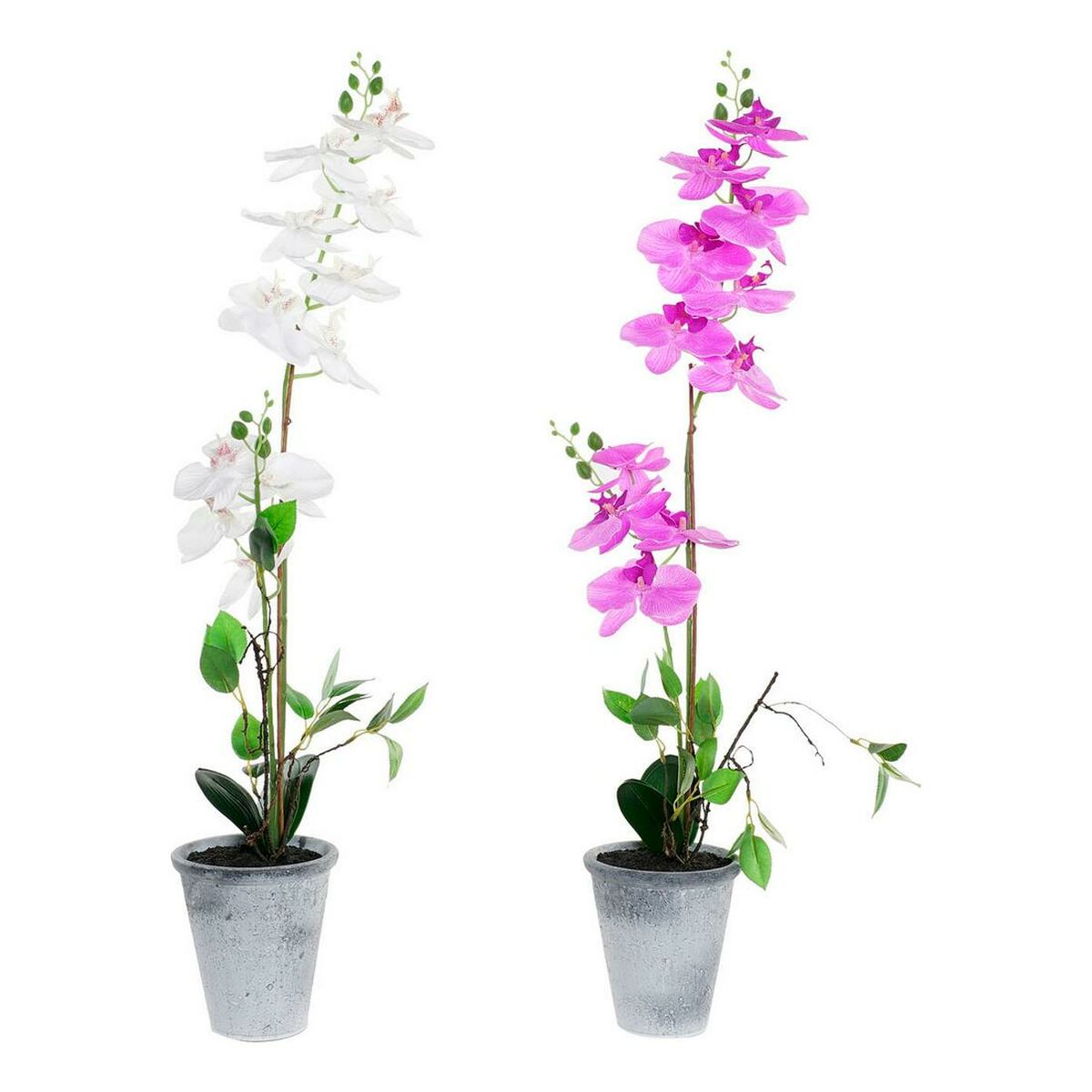 Dekorativ växt DKD Home Decor Stengods Orkidé 21 x 21 x 82 cm (2 antal) (12 antal) - 4