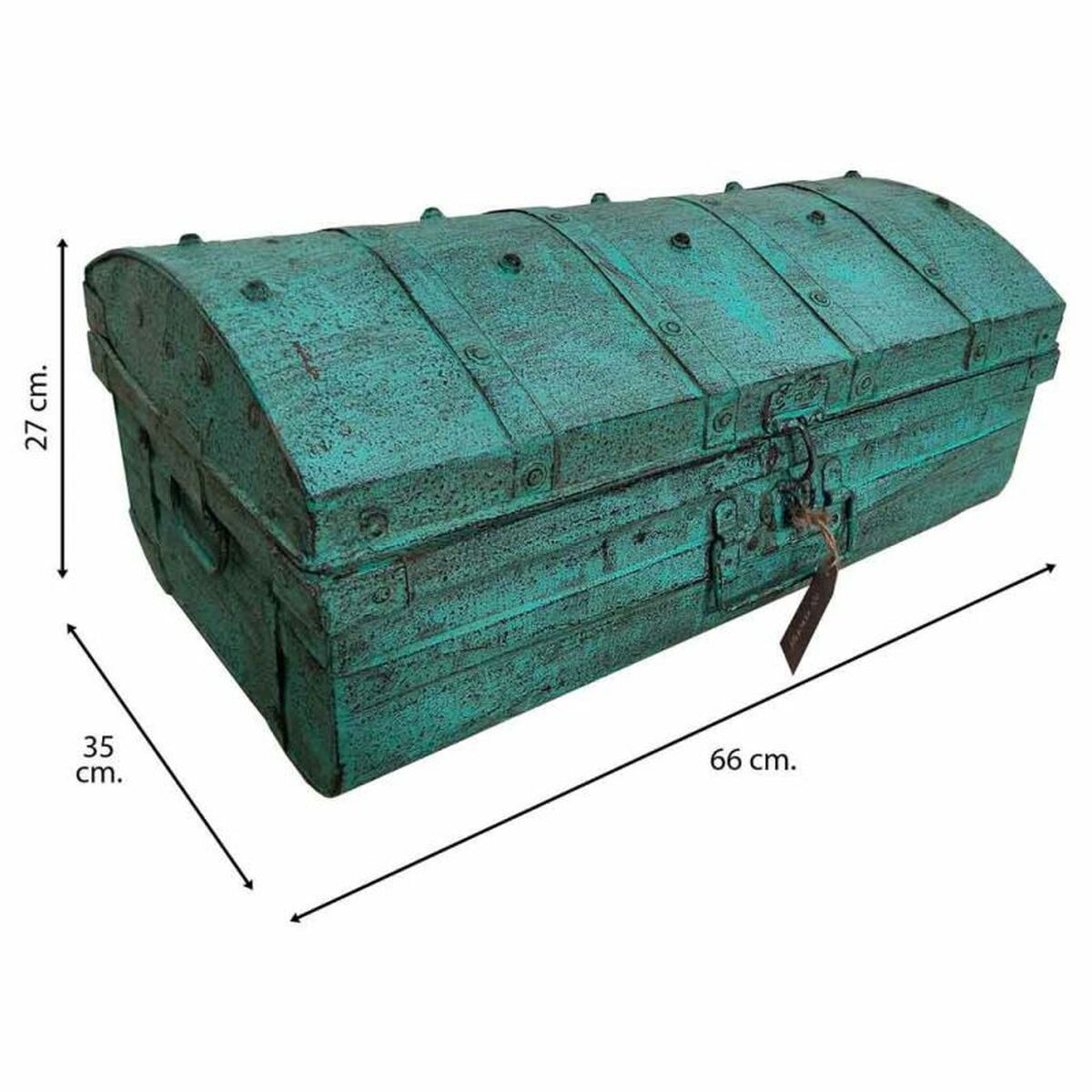 Dekorativ resväska Alexandra House Living Grön Järn Traditionell stil 35 x 27 x 66 cm - 5