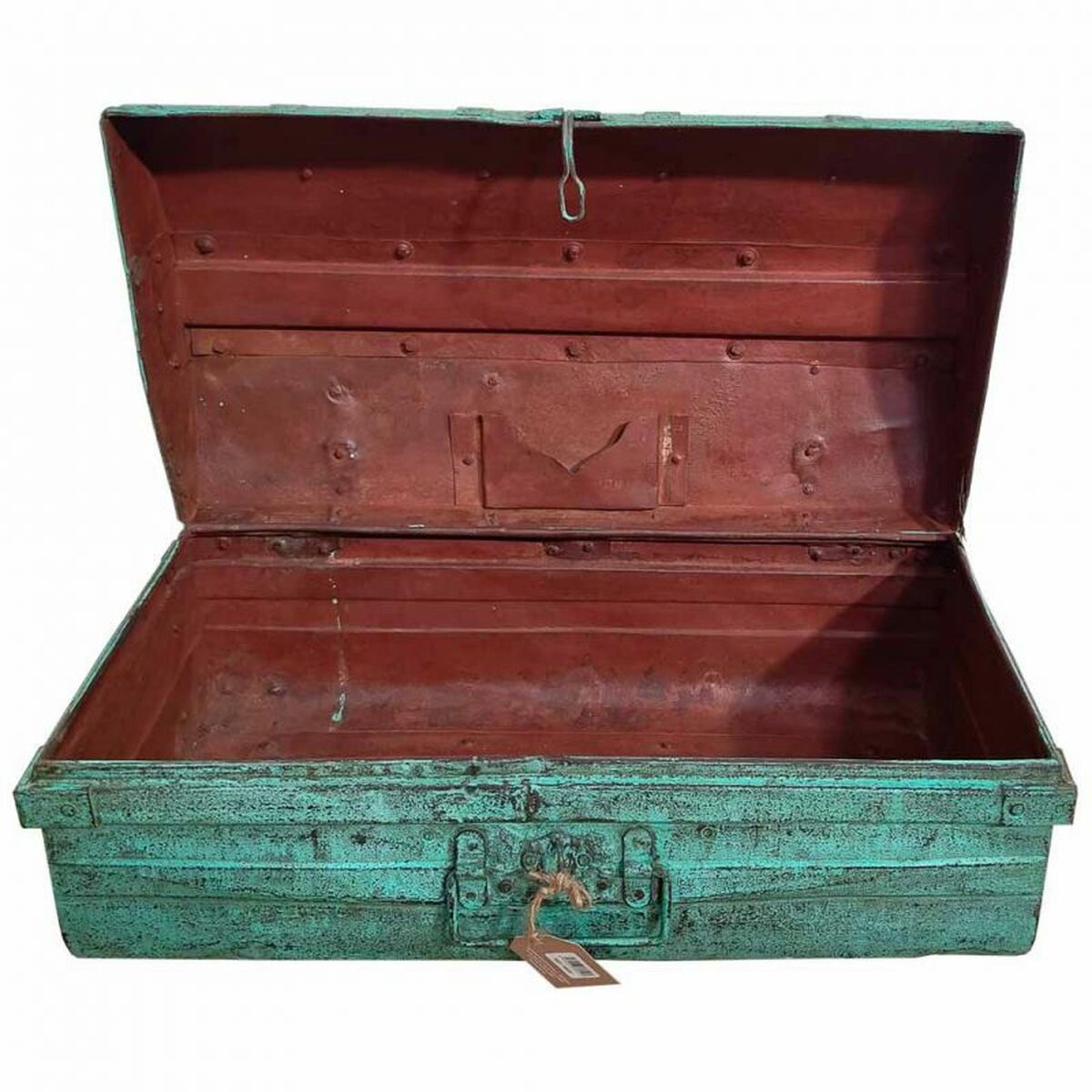Dekorativ resväska Alexandra House Living Grön Järn Traditionell stil 35 x 27 x 66 cm - 4