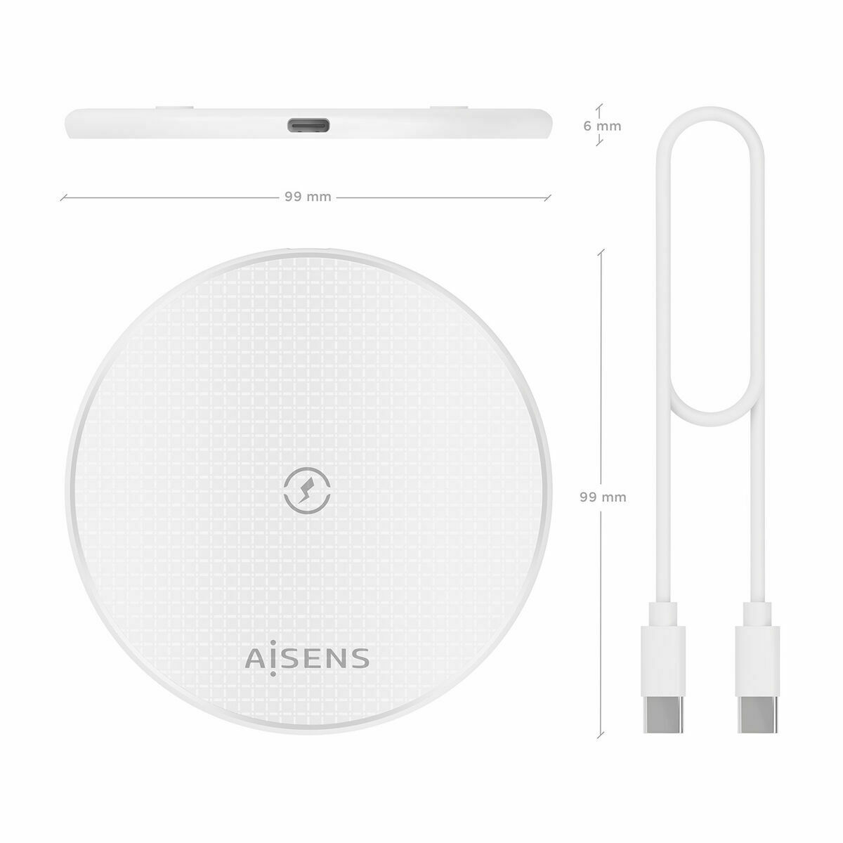 Trådlös laddare Aisens ASCH-15W1WC057-W