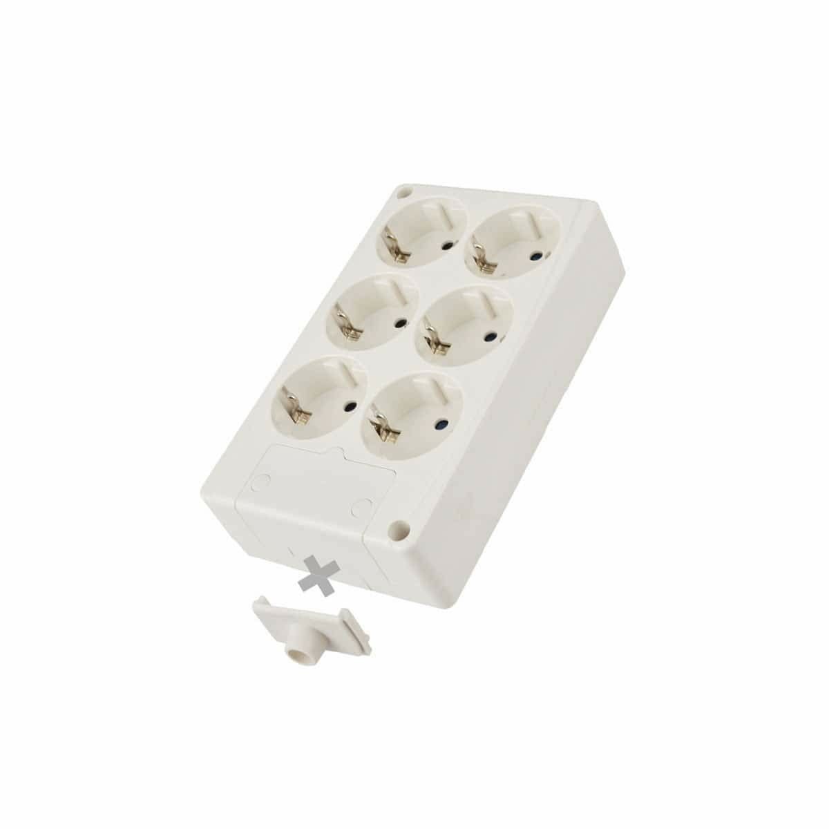 Ellist 6 Tomas-uttag utan brytare Solera 8106 3500 W 250 V 16 A - 2