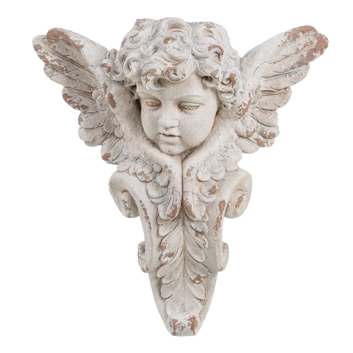 Skulptur Vit Harts Manganoxid Ängel 60 x 25 x 68 cm