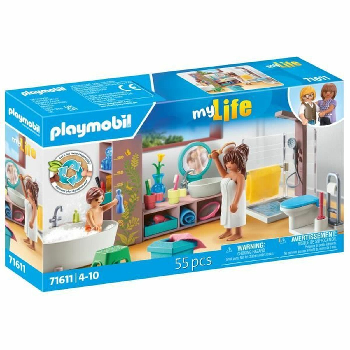 Playset Playmobil 71611 - Bathroom bathtub 55 Delar - 4