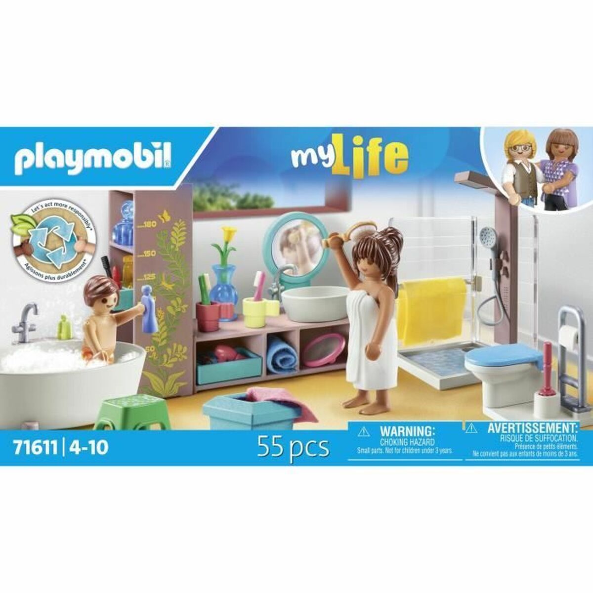 Playset Playmobil 71611 - Bathroom bathtub 55 Delar - 6