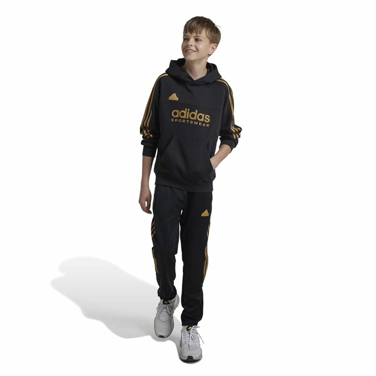 Tröja med huva Barn Adidas Tiro Nations Pack Svart - 2