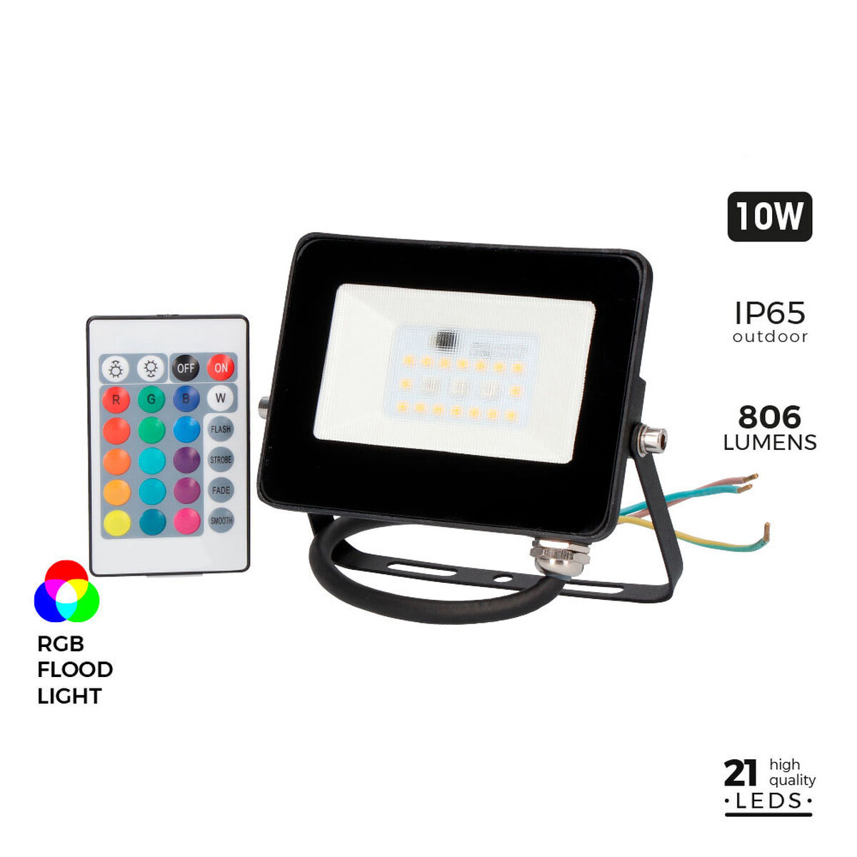 Floodlight/Projektorlampa EDM 70329 Svart F 10 W 806 lm - 5
