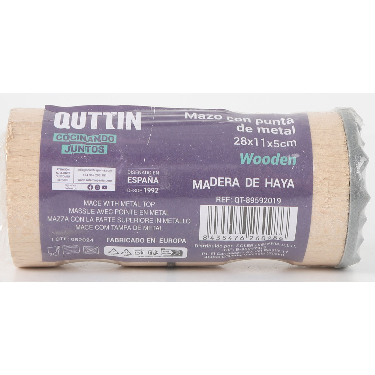 Kötthammare Quttin Quttin Metall bokträ 26 x 11 x 5 cm - 5