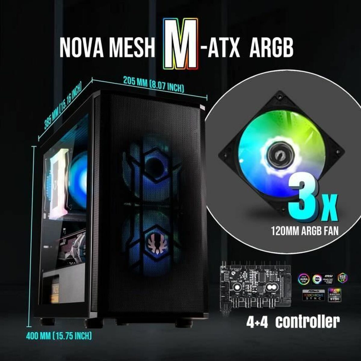 ATX Semitorn BitFenix Svart - 2