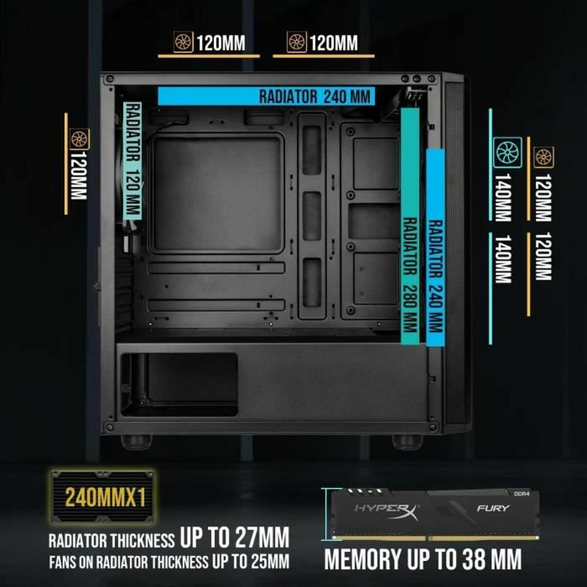 ATX Semitorn BitFenix Svart - 3