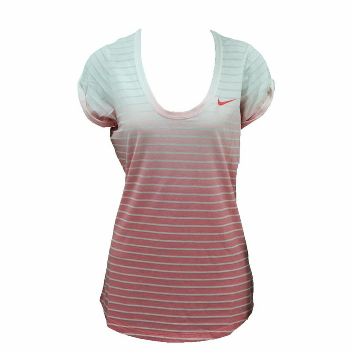T-shirt med kortärm Dam Nike SS Dip Dye Burnout Röd Vit - 4
