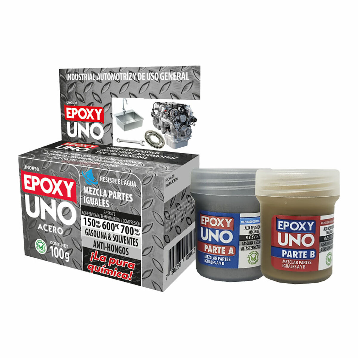 Two component epoxy adhesive Fusion Epoxy Black Label Unoa98 Universal Mörkgrå 100 g
