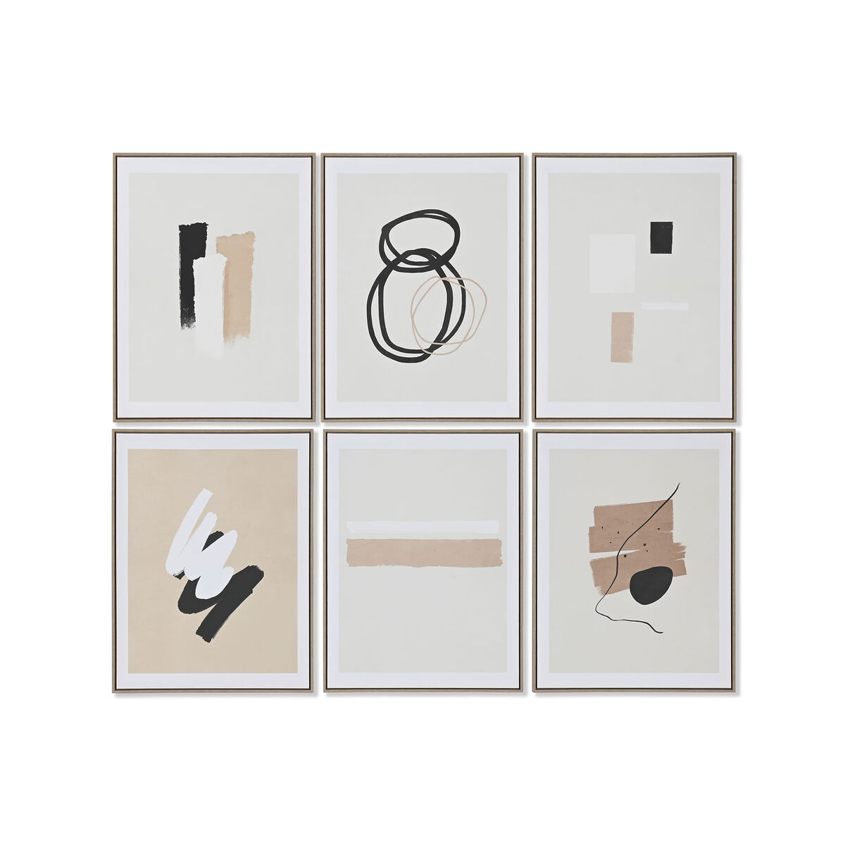 Kanvas Home ESPRIT Brun Svart Beige Modern Urban 60 x 4 x 80 cm (6 antal)