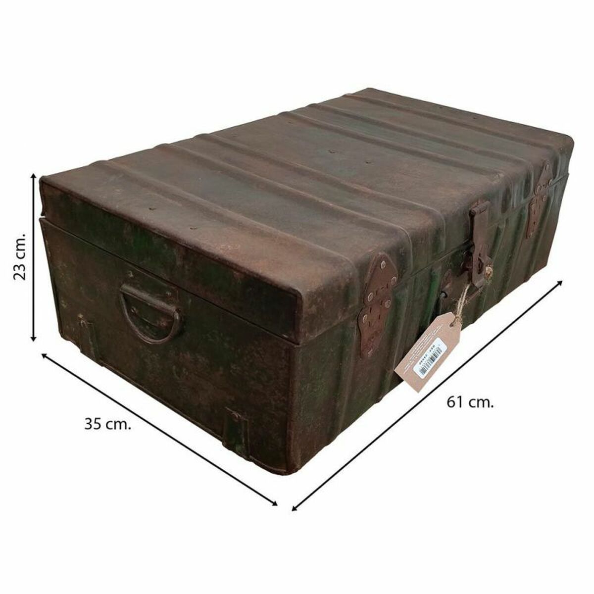Dekorativ resväska Alexandra House Living Brun Järn Traditionell stil 35 x 23 x 61 cm - 4