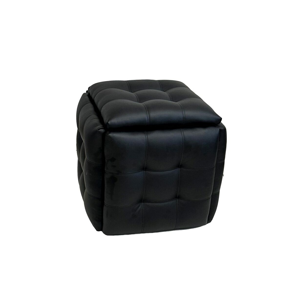 Stolset GO GIFT Transformer Svart Läder Stål 50 x 50 x 50 cm Puff 5-i-1 5 antal - 2