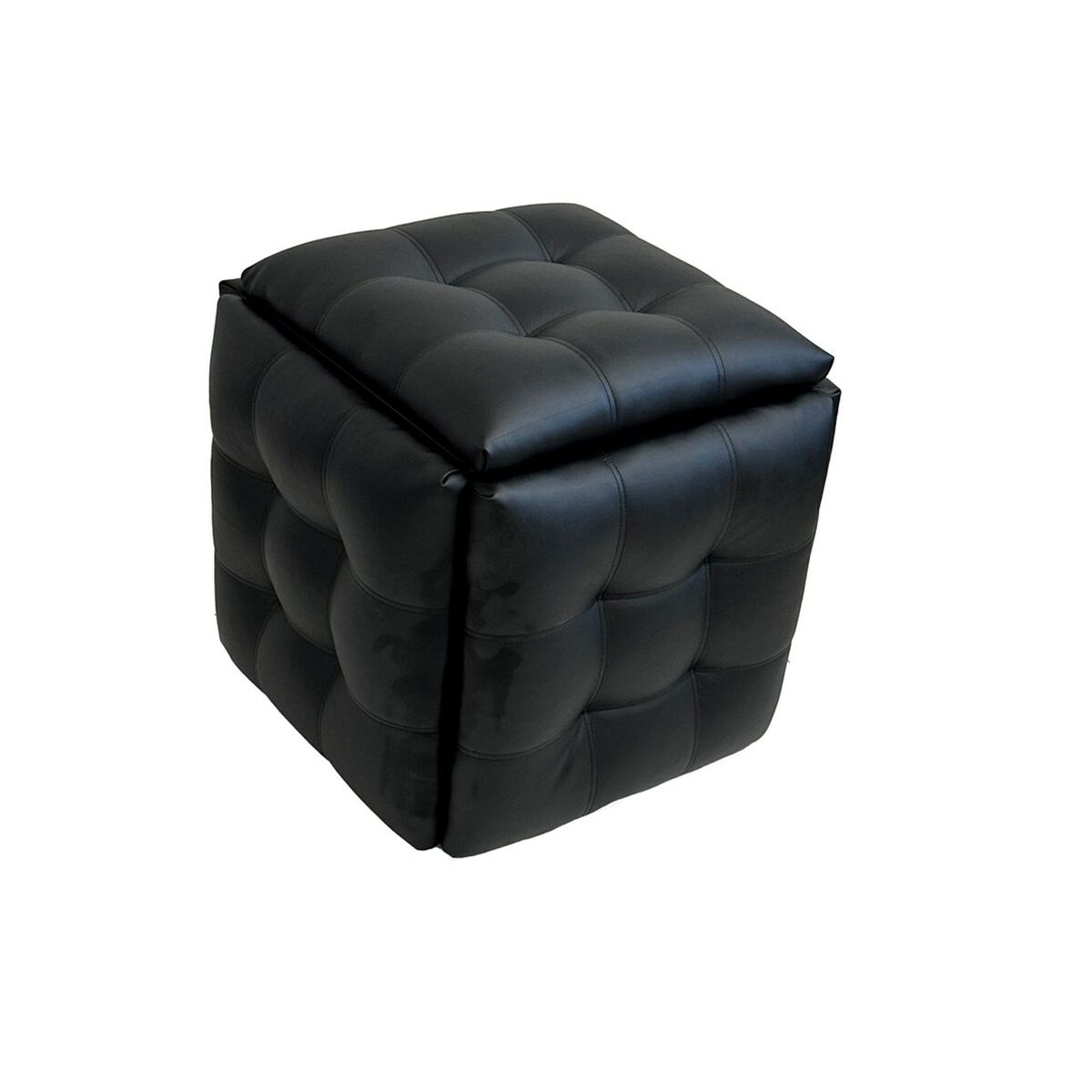 Stolset GO GIFT Transformer Svart Läder Stål 50 x 50 x 50 cm Puff 5-i-1 5 antal - 3