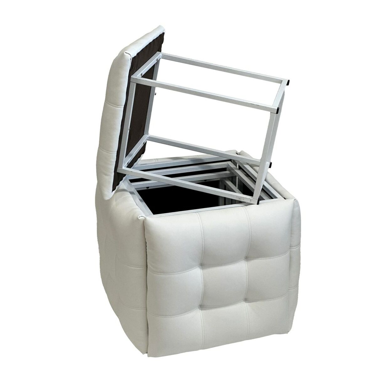 Stolset GO GIFT Transformer Vit Läder Stål 50 x 50 x 50 cm Puff 5-i-1 5 antal - 2