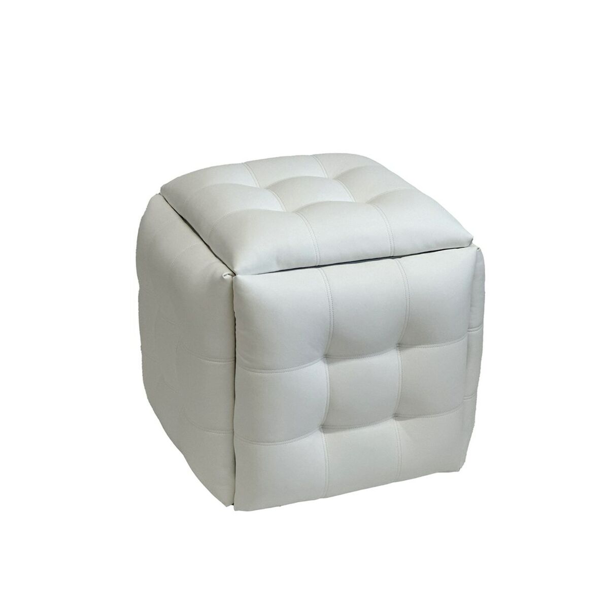 Stolset GO GIFT Transformer Vit Läder Stål 50 x 50 x 50 cm Puff 5-i-1 5 antal - 3
