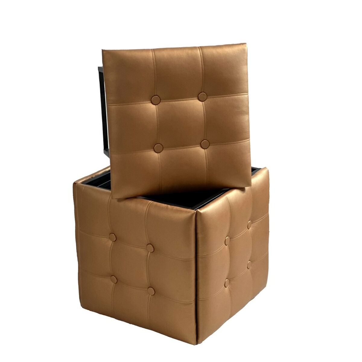 Stolset GO GIFT Transformer Kamel Läder Stål 50 x 50 x 50 cm Puff 5-i-1 5 antal