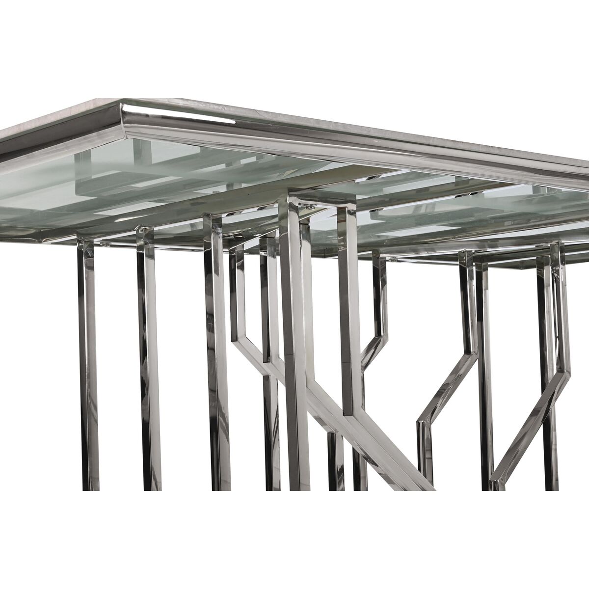 Matsalsbord DKD Home Decor Silvrig Glas Stål (180 x 90 x 75 cm) - 4