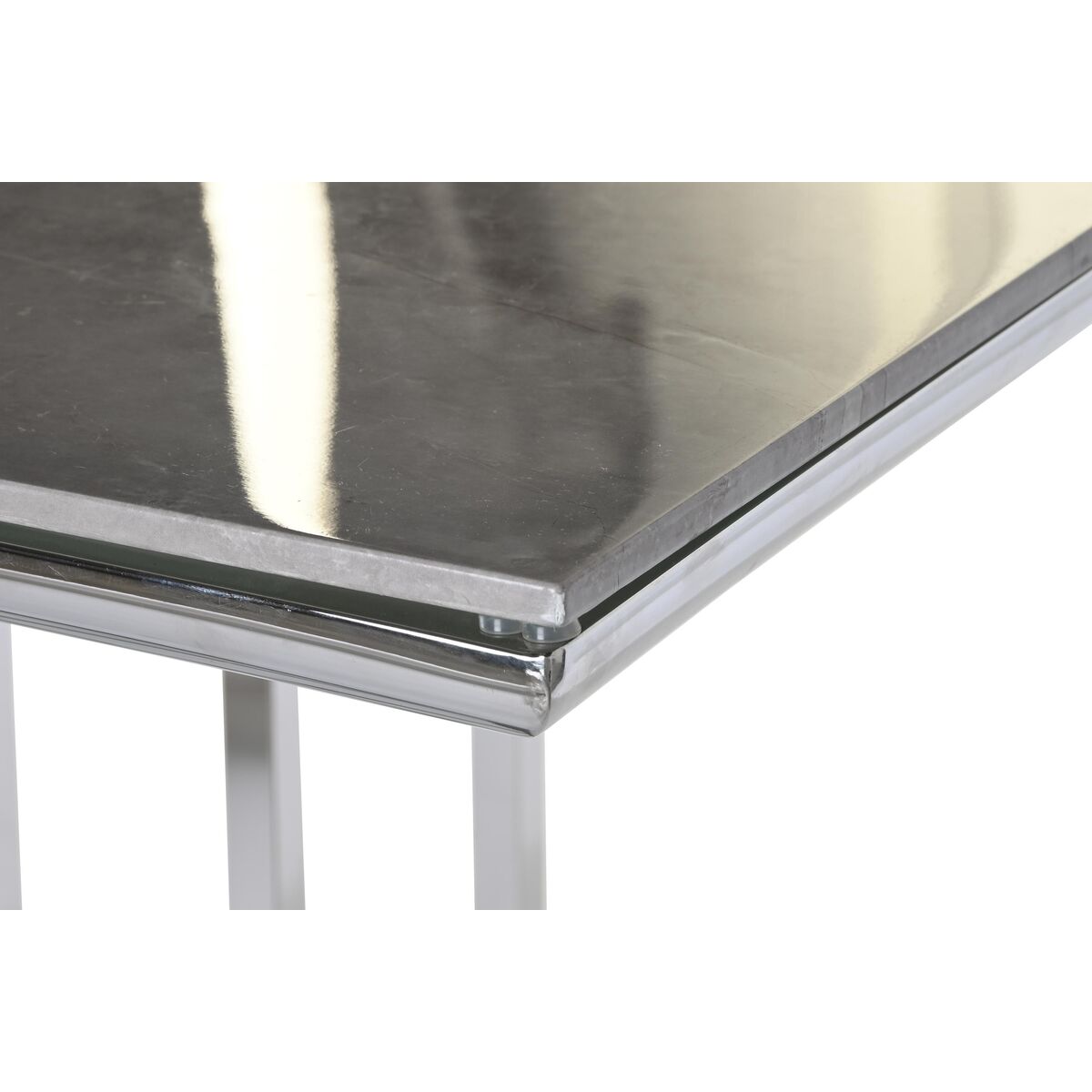 Matsalsbord DKD Home Decor Silvrig Glas Stål (180 x 90 x 75 cm) - 2