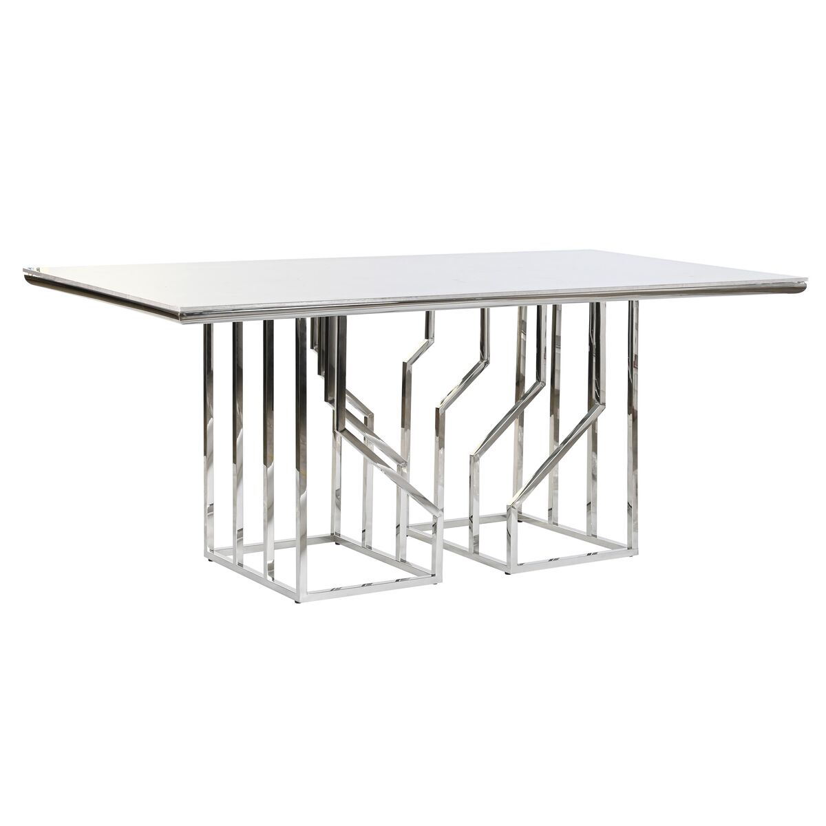 Matsalsbord DKD Home Decor Silvrig Glas Stål (180 x 90 x 75 cm) - 5