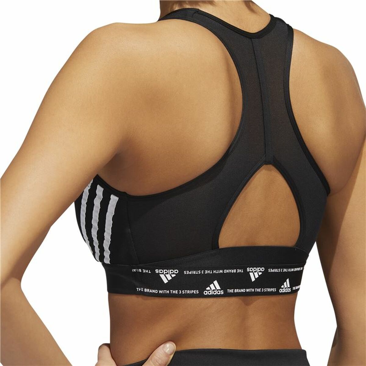 Sport-BH Adidas Pwr Ms 3S Svart - 8